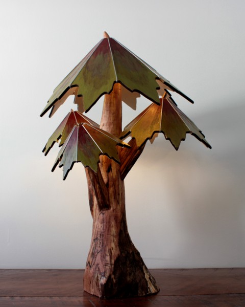 The "Chenetable lamp" lighted sculpture is part of the Mushroom collection which is very organic in design